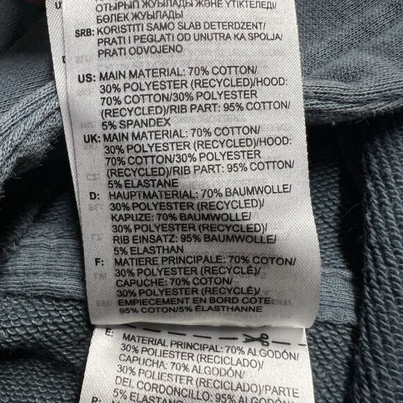 Adidas All Over Logo Hooded Sweatshirt Adult Medium Blue/Gray Hoodie Pockets - Picture 4 of 10